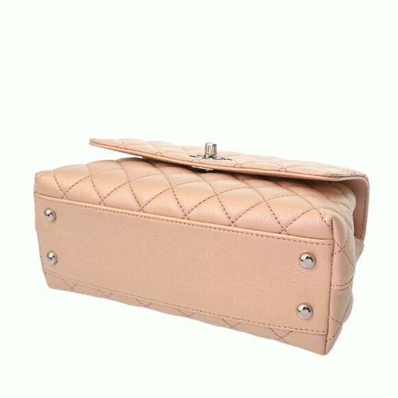 CHANEL Matelassé Top Handle Flap Bag XS Metallic Pink A92990 Women's Caviar S... - Picture 6 of 11